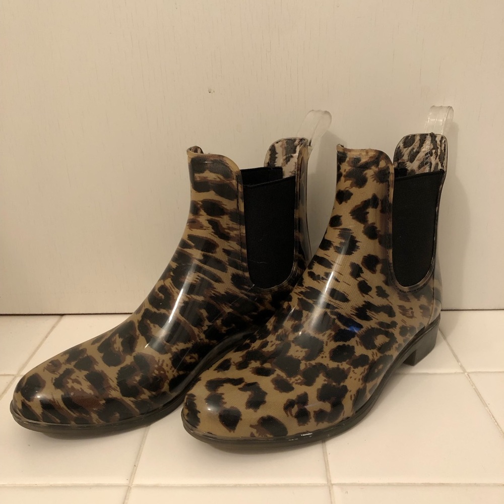 Cheetah Print J. Crew Rain Boots